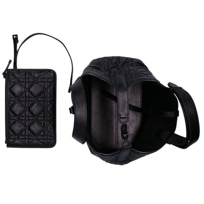 Christian DIOR Similar Macrocanage Crinkled Calfskin Toujours Bag Small