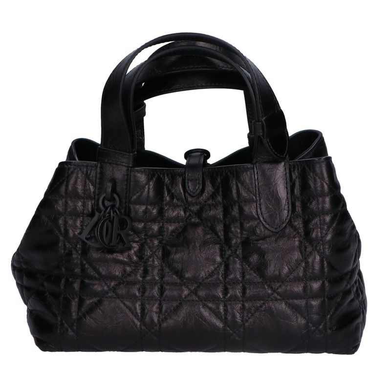 Christian DIOR Similar Macrocanage Crinkled Calfskin Toujours Bag Small