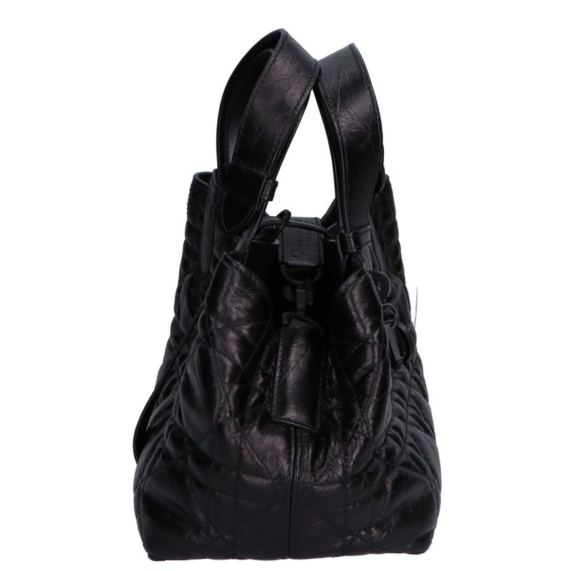 Christian DIOR Similar Macrocanage Crinkled Calfskin Toujours Bag Small