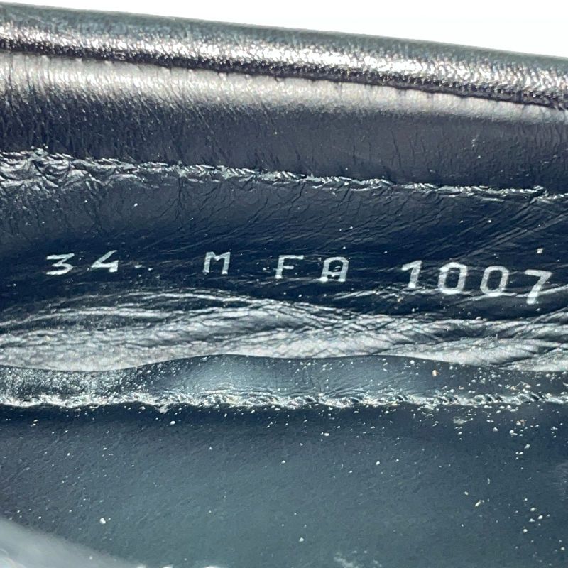 Louis Vuitton 07 Leather Driving Shoes Women's 34 Fa1007 Black Made In Italy