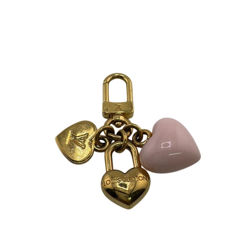 Louis Vuitton M01554 Bag Charm Key Holder Micro Charm LV Heart Charm Gold Ladies