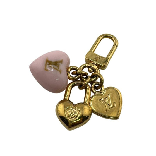 Louis Vuitton M01554 Bag Charm Key Holder Micro Charm LV Heart Charm Gold Ladies