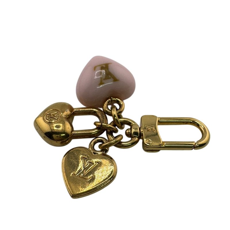 Louis Vuitton M01554 Bag Charm Key Holder Micro Charm LV Heart Charm Gold Ladies