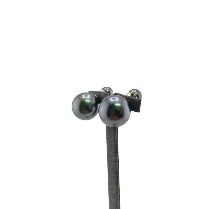 Christian Dior Tribal Binaural Earrings Grey Women