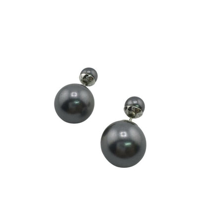 Christian Dior Tribal Binaural Earrings Grey Women