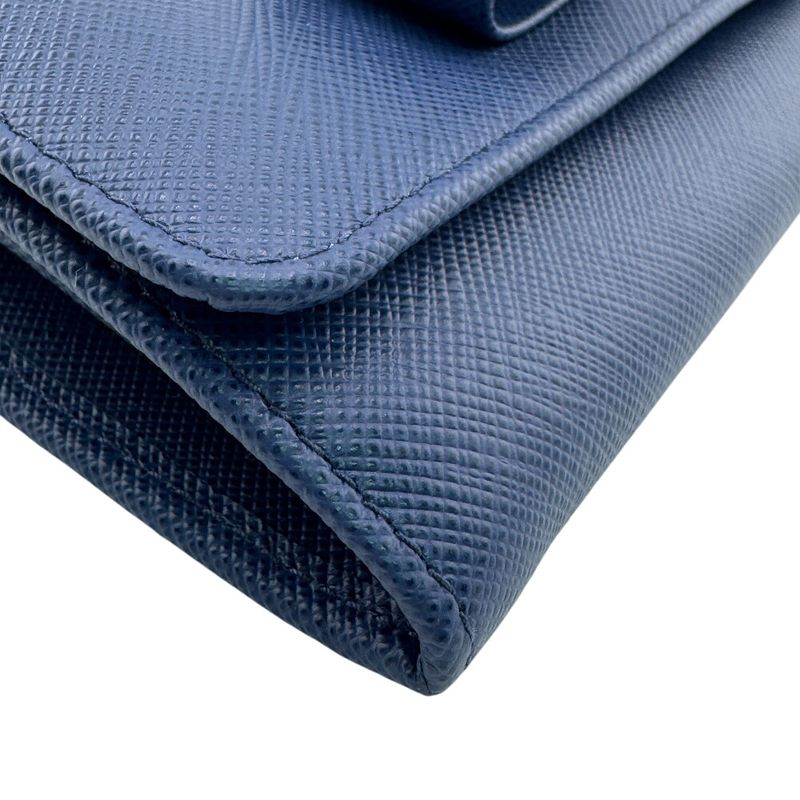 Prada 1mh132 Long Wallet Saffiano Fiocco Long Wallet Bluette Women