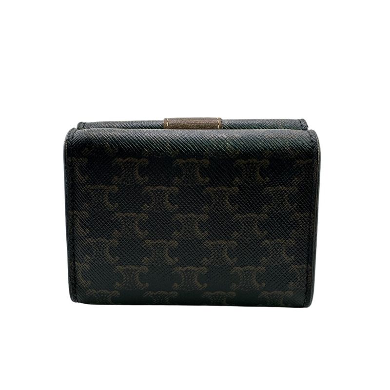 Celine Small Trifold Wallet Trifold Wallet Black Women