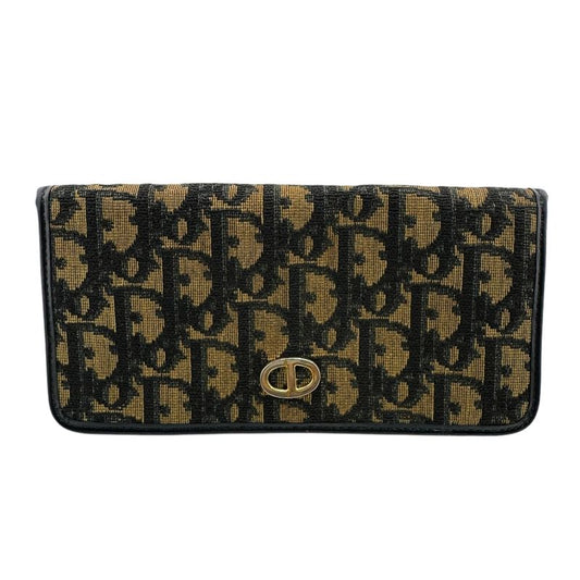 Dior Old Dior Vintage Bifold Wallet Gray Ladies