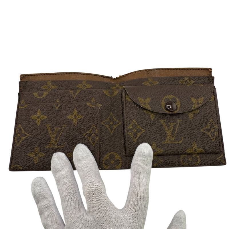 Louis Vuitton Vintage Coin Case Folding Wallet Beige Men's