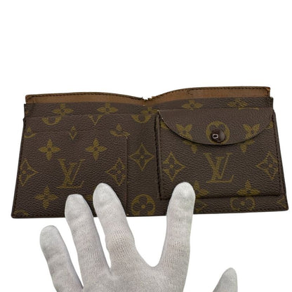 Louis Vuitton Vintage Coin Case Folding Wallet Beige Men's