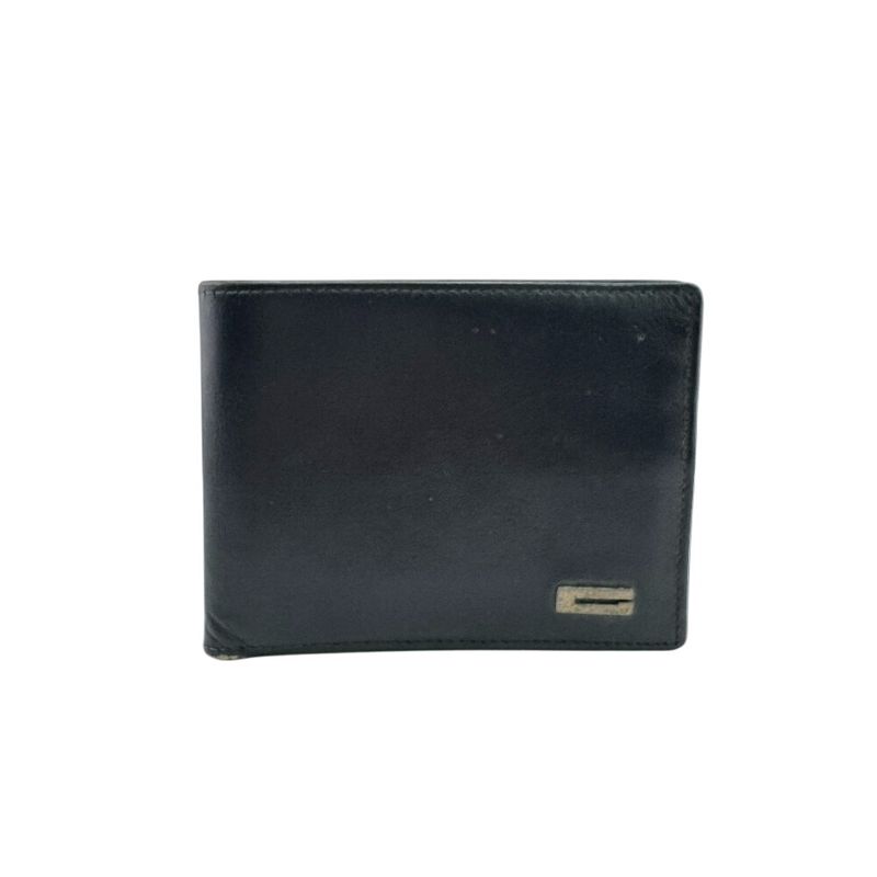 Gucci 1759 G Logo Card Case Folding Wallet Black Men's