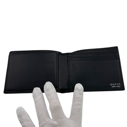 Gucci 1759 G Logo Card Case Folding Wallet Black Men's