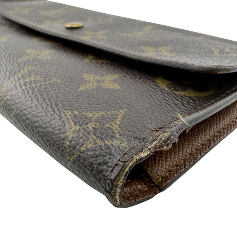 Louis Vuitton M61217 Portefeuille International Long Wallet Brown Ladies