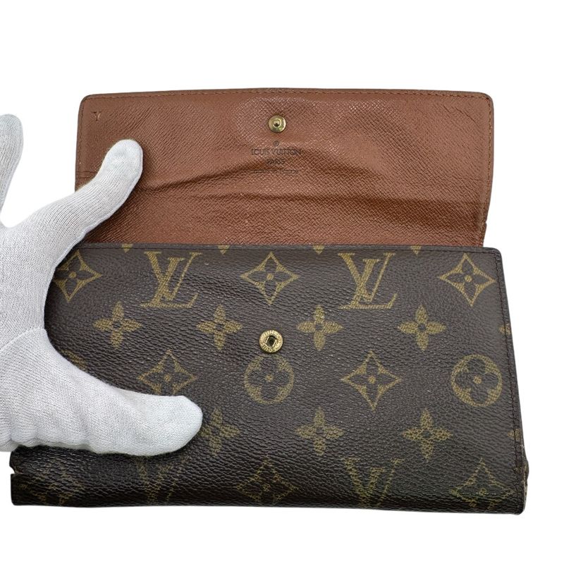 Louis Vuitton M61217 Portefeuille International Long Wallet Brown Ladies