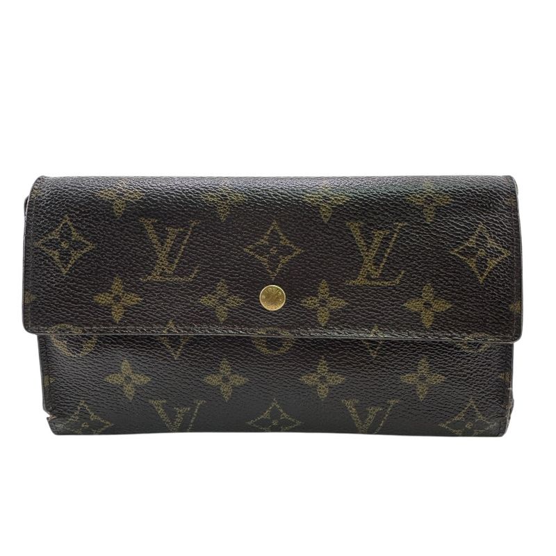 Louis Vuitton M61217 Portefeuille International Long Wallet Brown Ladies