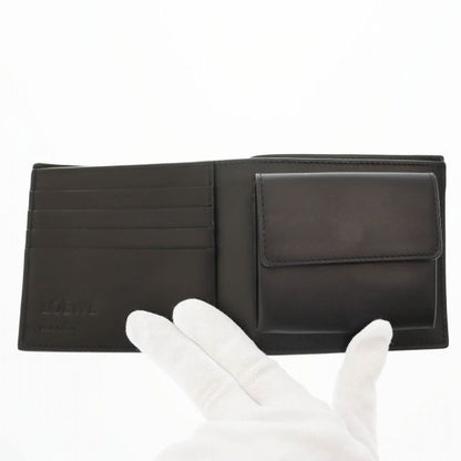 Loewe Bifold COIN Wallet Black Calf Leather Anagram Bifold Coin Wallet Bifold