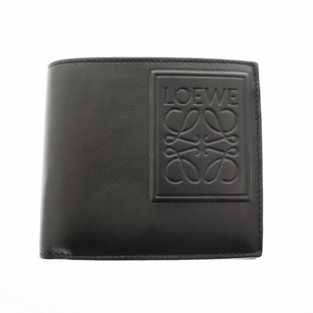 Loewe Bifold COIN Wallet Black Calf Leather Anagram Bifold Coin Wallet Bifold