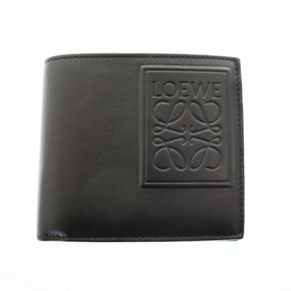 Loewe Bifold COIN Wallet Black Calf Leather Anagram Bifold Coin Wallet Bifold