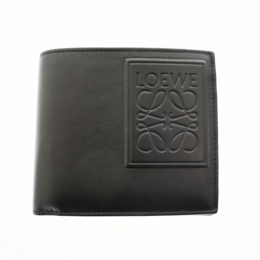 Loewe Bifold COIN Wallet Black Calf Leather Anagram Bifold Coin Wallet Bifold
