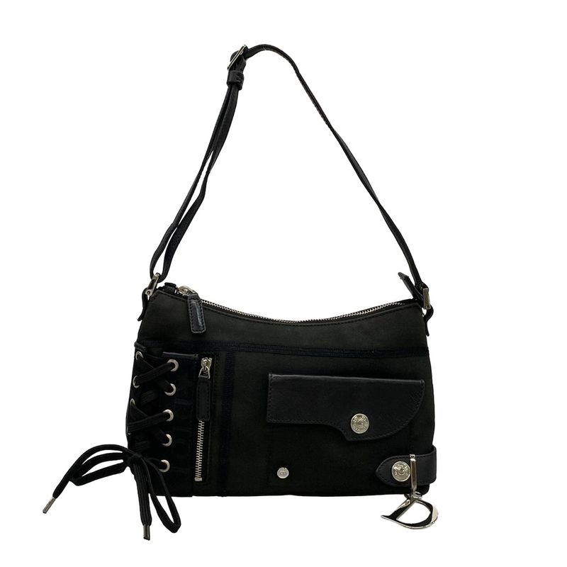 Dior/christian Dior Shoulder Bag - Black Corset Leather