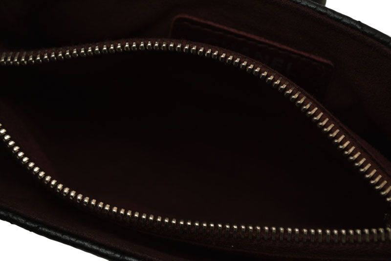 Chanel Pouch Card Case Coin Case Chanel Caviar Skin Black Bordeaux