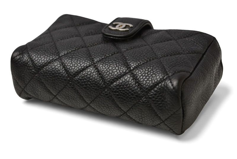 Chanel Pouch Card Case Coin Case Chanel Caviar Skin Black Bordeaux