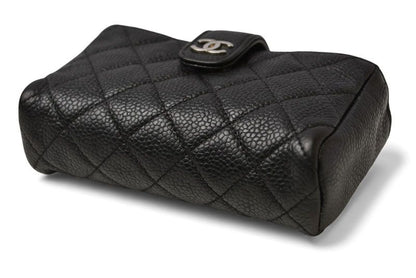 Chanel Pouch Card Case Coin Case Chanel Caviar Skin Black Bordeaux