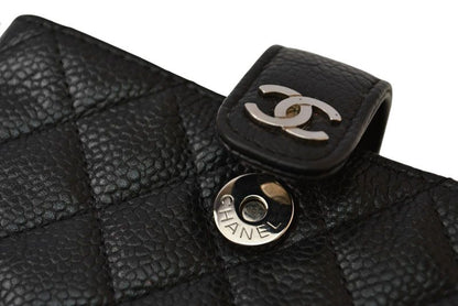 Chanel Pouch Card Case Coin Case Chanel Caviar Skin Black Bordeaux