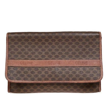 Celine Clutch Bag Macadam Second Bag Brown 07bs049