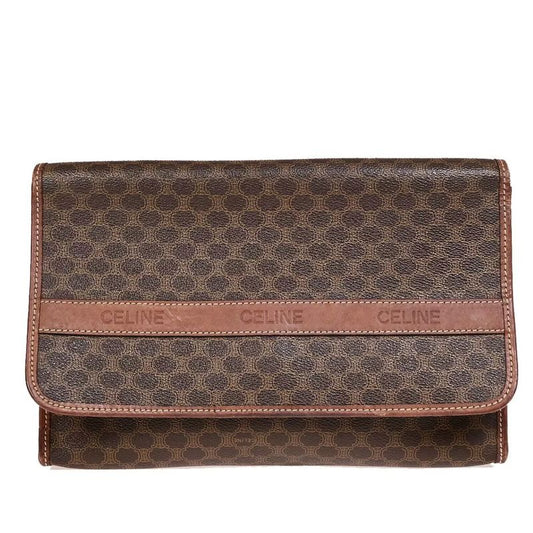 Celine Clutch Bag Macadam Second Bag Brown 07bs049
