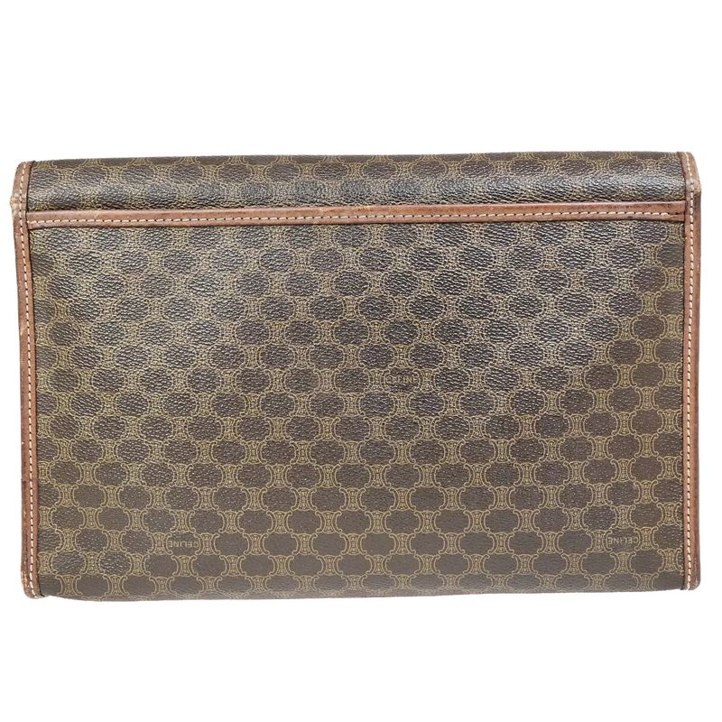 Celine Clutch Bag Macadam Second Bag Brown 07bs049