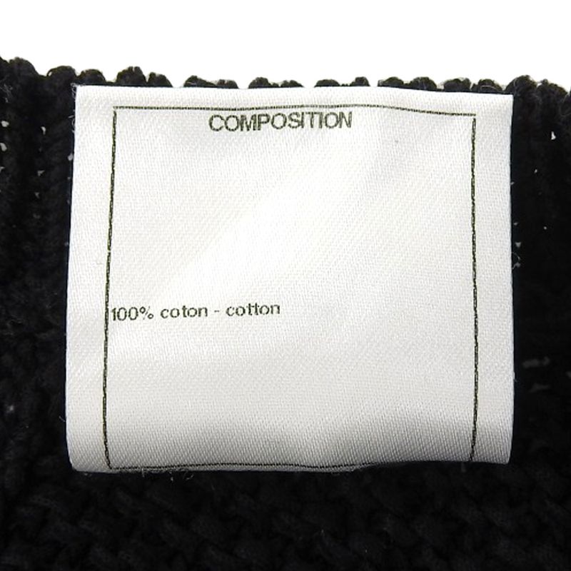 Chanel Knit 4 Pockets Knee Length Dress Women Cotton Black 36 P49313k06205 36