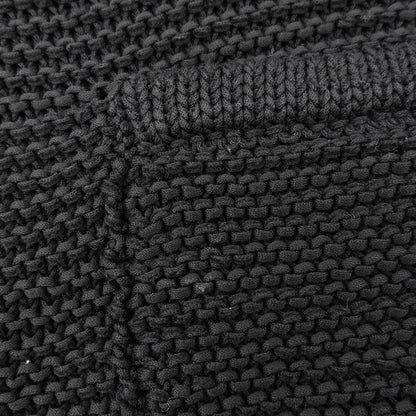 Chanel Knit 4 Pockets Knee Length Dress Women Cotton Black 36 P49313k06205 36