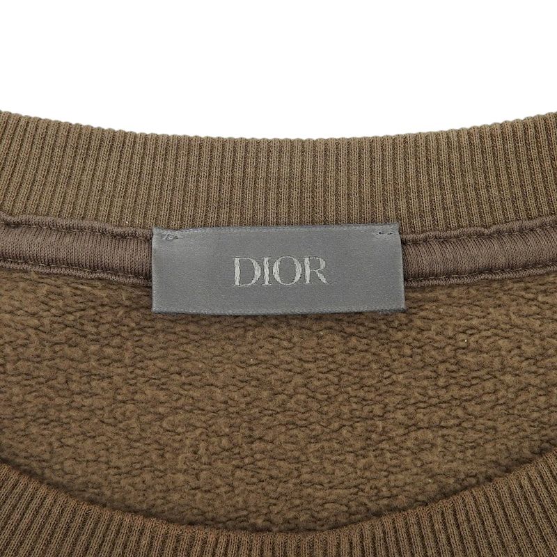 DIOR Cotton Painted Sweatshirt Top Men's Brown L 283j679a0531 22AW L