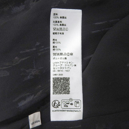 Celine Beautiful Silk Flower Sheer Pleated Skirt Women Black 36 2j369800t.96nb