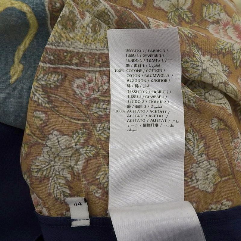 Gucci Stain Docking Satin Docking Shirt Top Men's Navy 44 595375 44