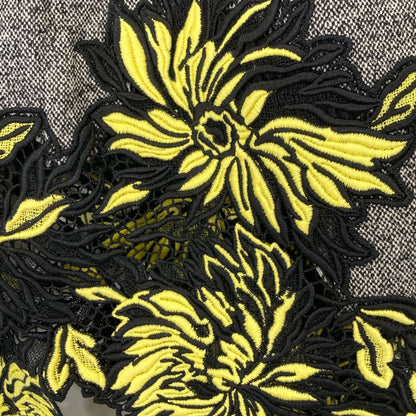 Louis Vuitton Gray 21AW Rw212b HO4 Fljb99 Tweed Flower Embroidered Skirt 36