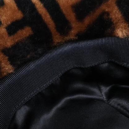 FendiGenuine Fxq632 A401 Zucca Pattern Lamb Fur Hat M