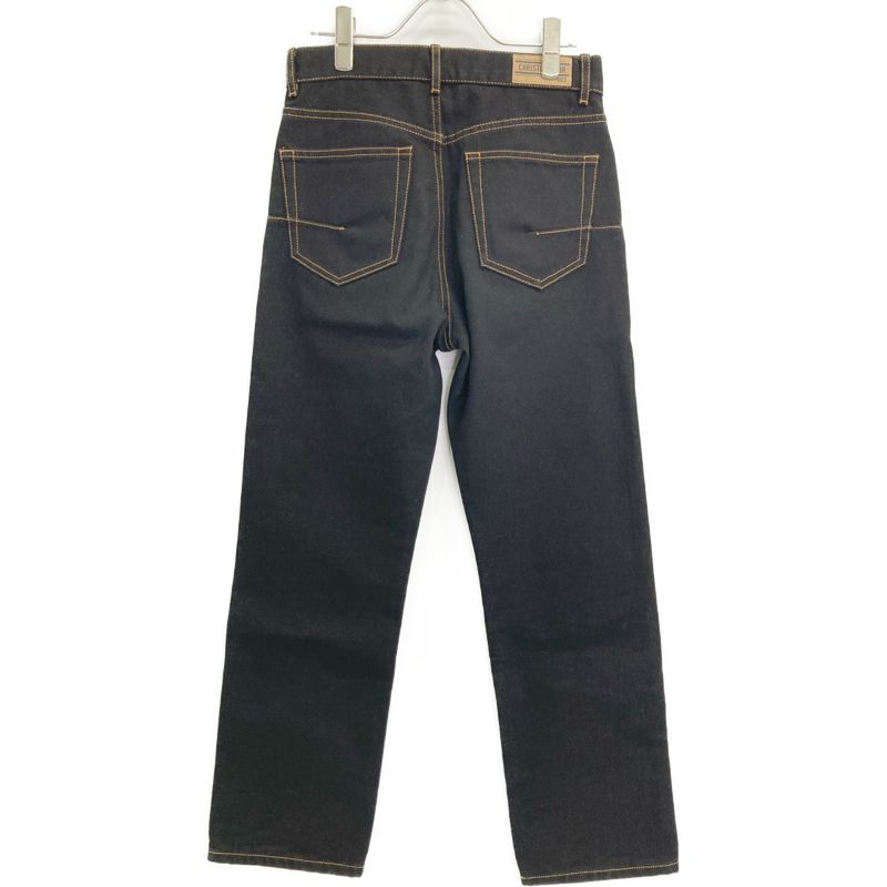 Christian DIOR Black BEE Tag Button Fly Cropped Denim Pants 38