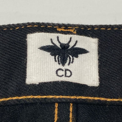 Christian DIOR Black BEE Tag Button Fly Cropped Denim Pants 38