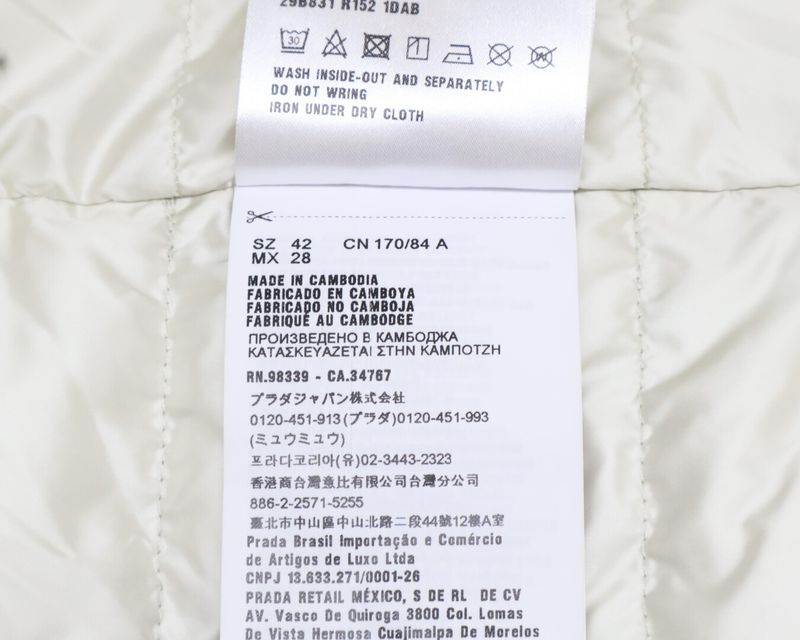 Prada29b831 Collarless Light Down 42