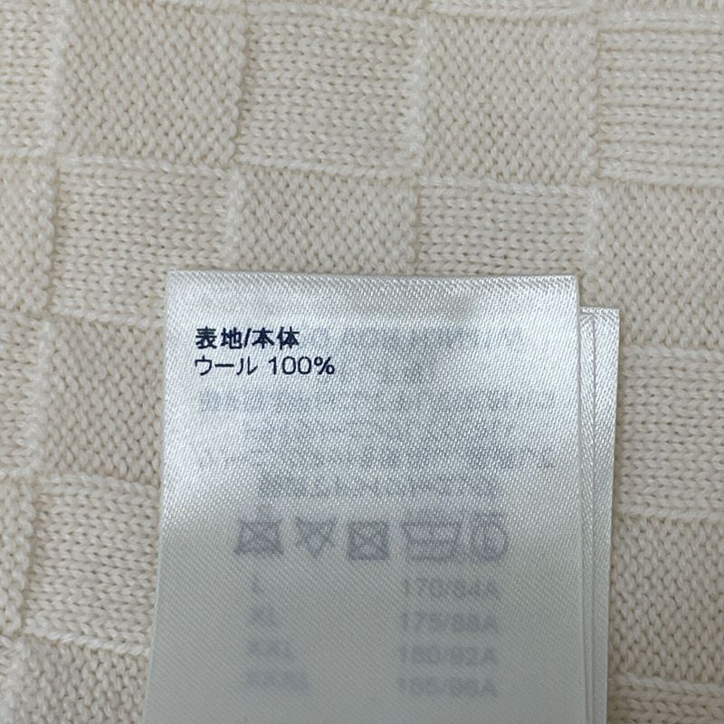 Louis Vuitton Rm212q VOR Hjn41w White Damier Knit Zip-up Cardigan XS