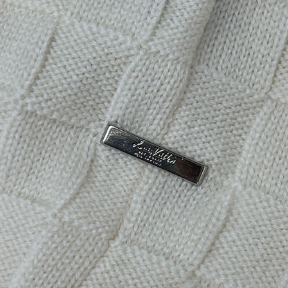 Louis Vuitton Rm212q VOR Hjn41w White Damier Knit Zip-up Cardigan XS