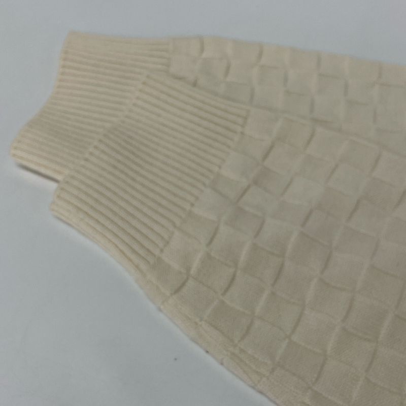 Louis Vuitton Rm212q VOR Hjn41w White Damier Knit Zip-up Cardigan XS