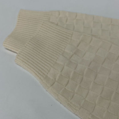 Louis Vuitton Rm212q VOR Hjn41w White Damier Knit Zip-up Cardigan XS