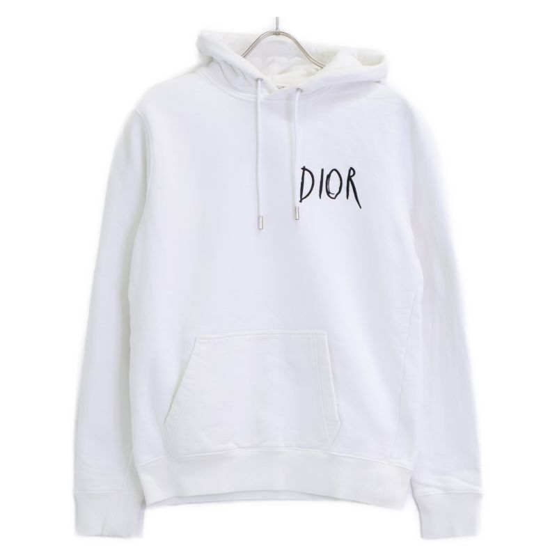 DIOR X Raymond Pettibon 943j600e0531 White Logo Embroidery Sweat Hoodie