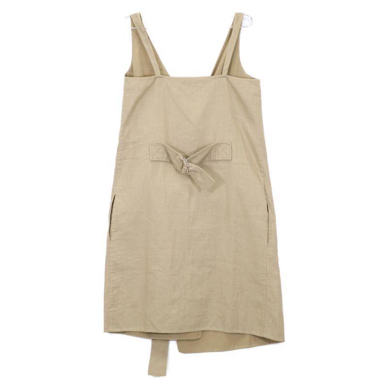 Celine 2 6o05/5124 Beige Linen Cotton Sleeveless Wrap Belted Jacket 38