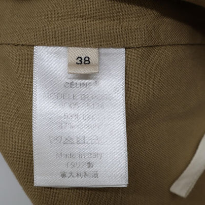 Celine 2 6o05/5124 Beige Linen Cotton Sleeveless Wrap Belted Jacket 38