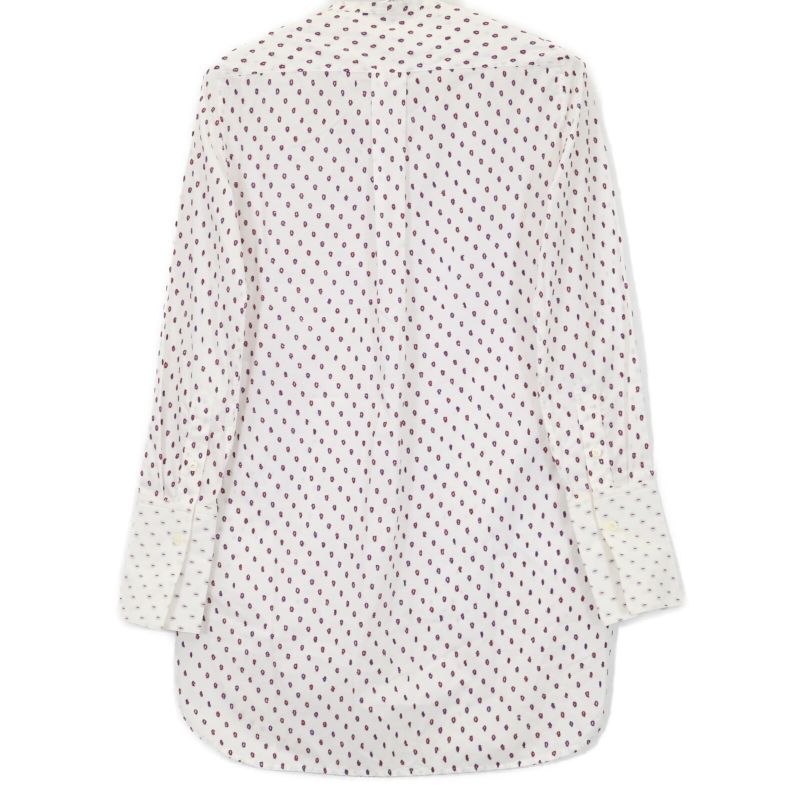 Celine 2 0m36/6712 White Phoebe Period Dot Tuxedo Shirt 34