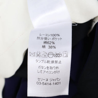 Celine 2 1m60/6108 Navy Phoebe Period Back Pocket Stitching Slacks Pants 36